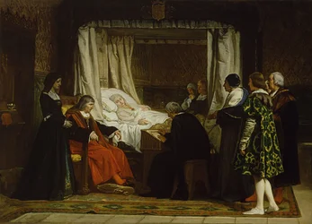 Królowa Isabel la Católica dyktuje swoją ostatnią wolę i testament